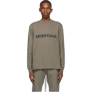 Essentials fear of god boxy long sleeve logo tee